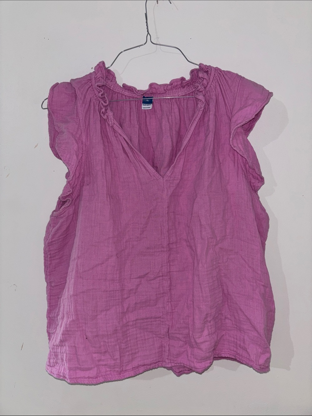 Old Navy Lavender Pink Ruffled V-Neck Blouse